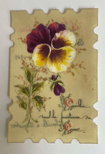 ANCIENNE CARTE DE VOEUX PEINTE