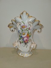 21 Cm/Ancien vase/église/porcelaine/Paris?Bruxelles?cornet décor peint XIXéme/4