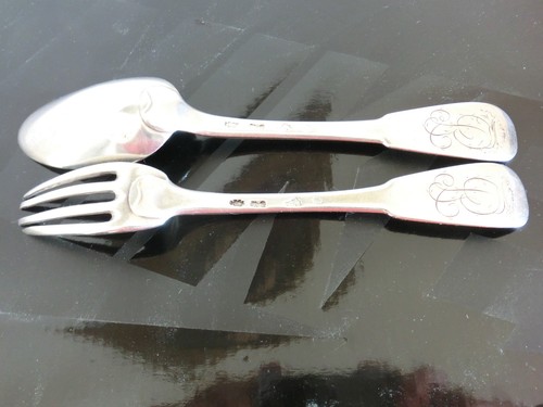 Ancien duo couverts argent - de,