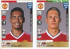 314-315 CHRIS SMALLING PHIL JONES MANCHESTER UNITED FC FIFA 365 PANINI