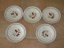 5 assiettes creuses en ceramique de LUNEVILLE KG Modèle Bagatelle TBE années 50'