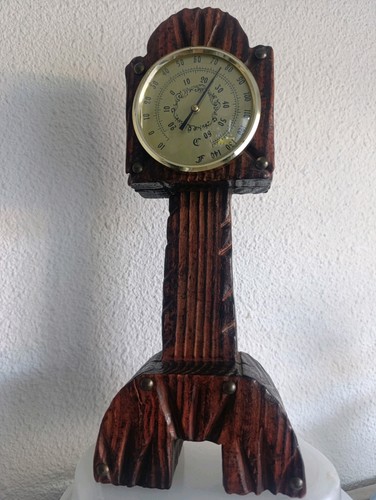 Ancien thermomètre bois à - ancien,