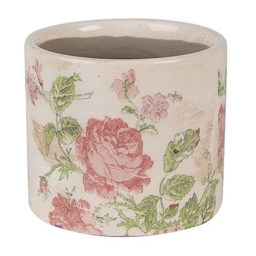 Pot fleurs rose céramique - fleurs,