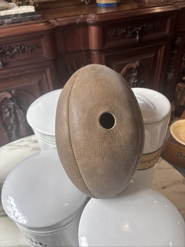 Ancien ballon rugby cuir - ancien, de