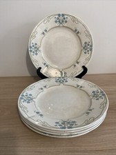 Sarreguemines service  Para 5 assiettes plates en faïence Art Nouveau D 24,5 cm 