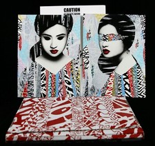 HUSH Faces HPM signée + sticker Banksy Shepard Fairey c215 pejac faile jonone