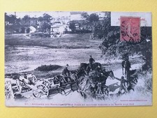 CPA ARTILLERIE FRANÇAISE Militaires Soldats ATTELAGE 4 CHEVAUX CANON GUN