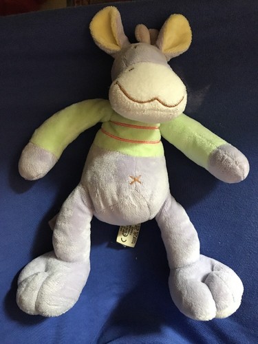 Doudou poney vache gris vert - poney,