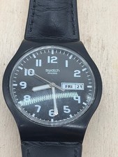 Montre Swatch homme noire cuir