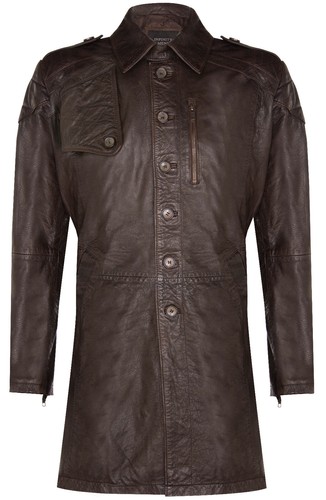Manteau trench cuir marron - trench,