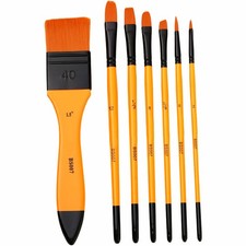  7 Pcs Matériel De Peinture À L'aquarelle Pinceaux Pour L'huile Brosses Couleurs