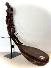 Harpe-luth africaine anthropomorphe en bois sculpté - 70 cm - Gabon