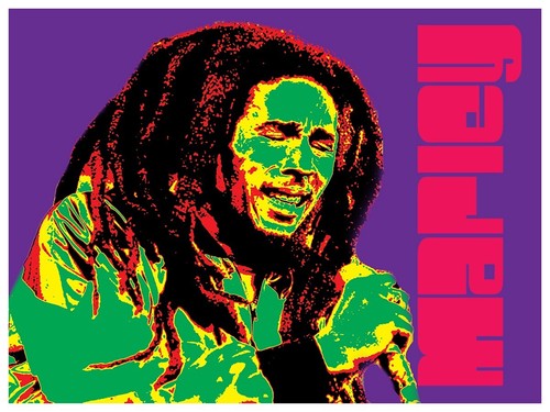 Bob marley poster portrait art - marley,