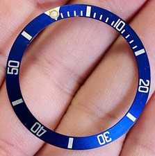 Rare Rolex Blue Insert Fat Font For Submariner Ref 16808 16803 16613 16618 SP12