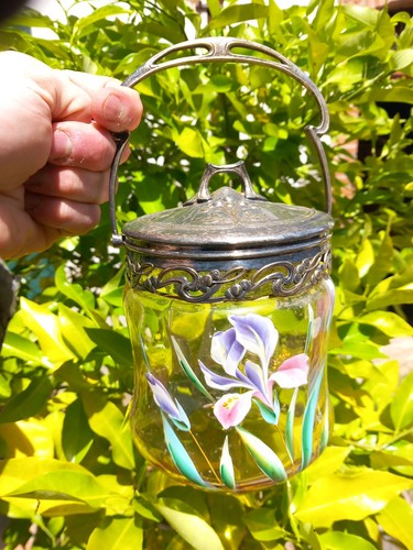 Seau verre emaillé décor - verre,