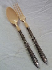 Couverts à salade manche argent fourré Minerve