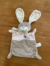 Doudou lapin marron Beige Rose rectangle Écharpe NICOTOY Simba Toys Plat Croix