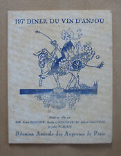 DVA - DINER DU VIN D'ANJOU - avril 1959. Angevins Paris.