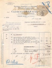 1938 MATIERES PREMIERES POUR PARFUMERIE PRODUITS AROMATIQUES CLEMENT GRAS A G