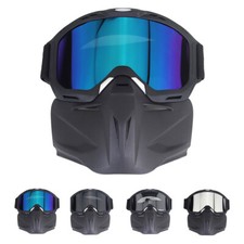 Lunettes de Protection avec Masque Détachable pour Casque de Moto et Motocross