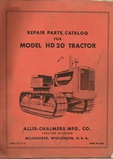 Repair parts catalog for Model HD 20 Tractor Allis-Chalmers