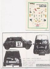  1/43 RARE DECAL AUSTIN MINI ROVER N°37 RALLY WRC MONTE CARLO 1994 MONTECARLO