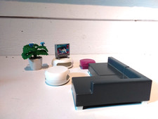 PLAYMOBIL SALON MAISON/ CANAPÉ TV PLANTES MODERNE CONTEMPORAINE MEUBLE