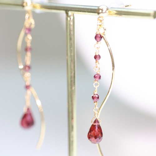 Boucles oreilles grenats - d'oreilles, en