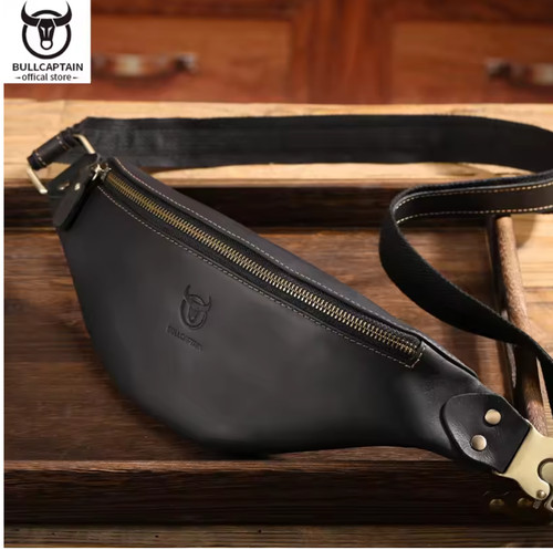 Sac banane cuir véritable - cuir,