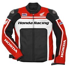 HONDA Courses Veste en Cuir de Moto Veste Motard en Cuir Veste en Cuir de Motard