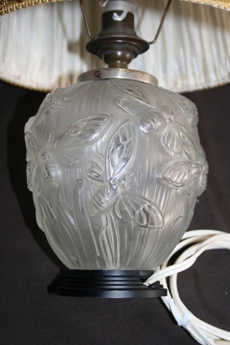 Lampe ancienne pied en verre - lampe,
