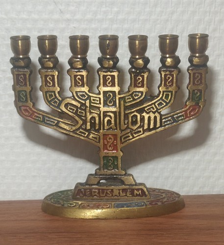 Ancienne menorah laiton - en,