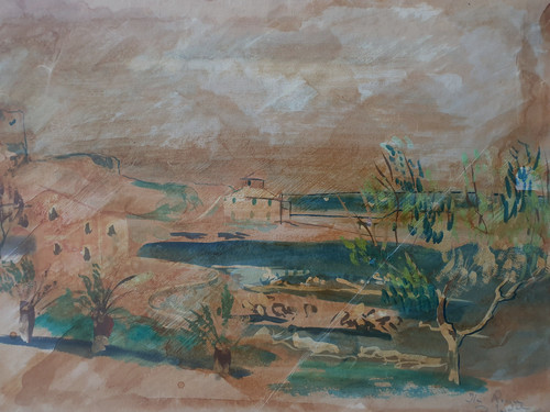 Huile sur papier sign robert - huile,
