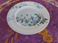 Biscuitier ancien Faience de Longwy Modèle Mignon Déco Floral Oiseaux Verts 22cm