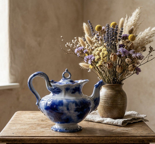 Théière antique faïence