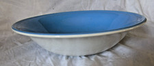Plat creux rond bleu, saladier, Céranord St Amand semi vitrifié, très bon état