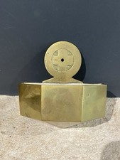 Bénitier Ancien Laiton Époque Art Déco Objet Religieux Collection Début 1900