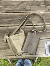 Gourde Anglaise Complète Ww2 , bidon emaillé ww1 sangle us