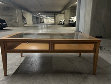 table basse bois vitrée 