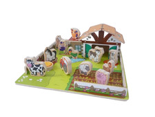 5 ⚜️ Jouet La Ferme Puzzle 3D En Bois Play Tive Junior 31 Pièces Complet