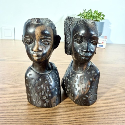 Paire bustes africains - paire,