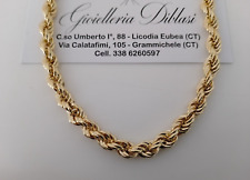18K OR JAUNE Chaîne COLLIER TRESSE CORDE Maille Massif Homme Femme 750% Italie