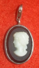 THOMAS SABO Ancien Pendentif En Argent 925 camée en pierre noire et blanche