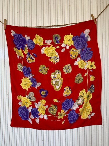 Foulard carré vintage rouge - carré,