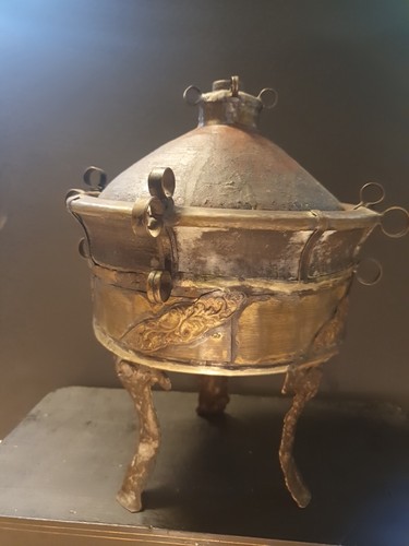 Chaudron antique brûle - chaudron,,