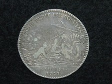 JETON ARGENT LOUIS XV - GALÈRES 1723 - DEUS DEDIT IRE SOLUTAS -  29mm