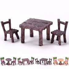 Jardin Artisanat Pots de Plantes Miniature Résine Table Et Chaise/Décor Set
