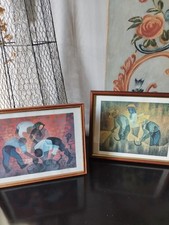 ANCIENNE REPRODUCTION LITHOGRAPHIE X 2 DE TOFFOLI ENCADRE