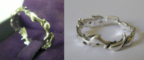 Bague chaine poissons - bague,