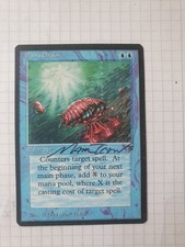 -- MTG Magic Card - Legends - Mana Drain Signed